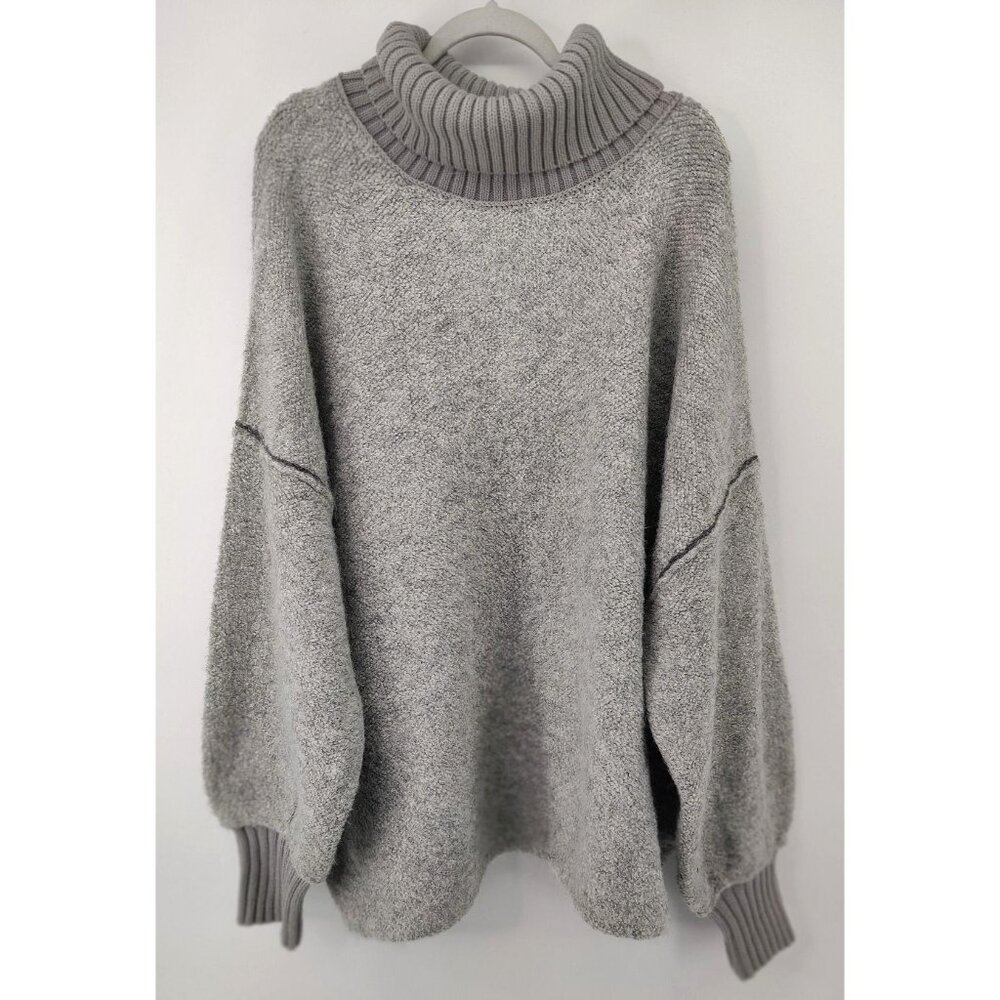 Free People Women's Milo Pullover Sweater in Heather Grey Size L - Picture 3 of 10